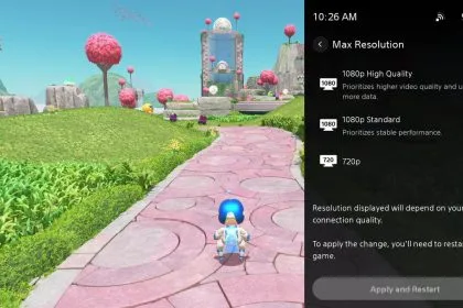 Pantalla principal de PlayStation Portal con el nuevo modo 1080p activado