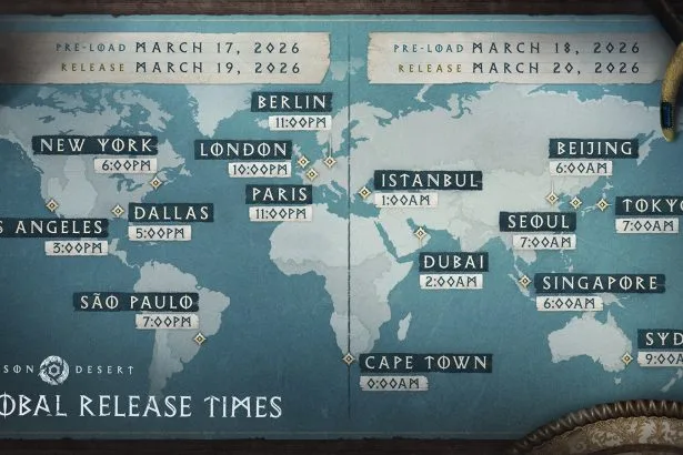 Arte conceptual de Crimson Desert mostrando su ambientación fantástica