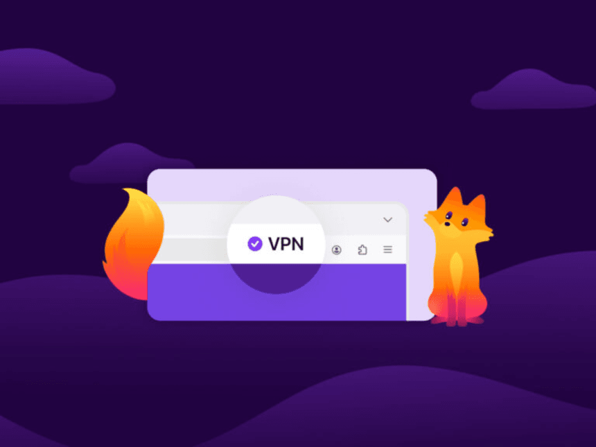 Interfaz de Firefox mostrando la nueva VPN activada