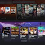 Interfaz de Xbox Mode en Windows 11 mostrando biblioteca de juegos