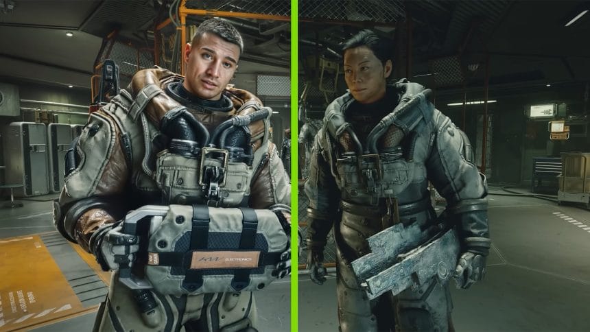 Ilustración conceptual de la integración de DLSS 5 en Starfield