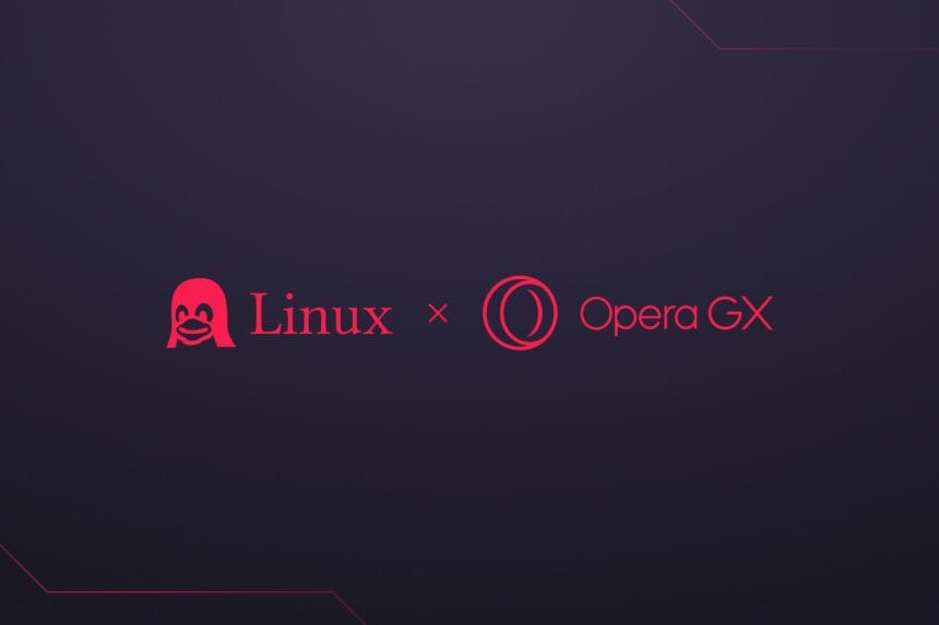 Interfaz de Opera GX ejecutándose en Linux