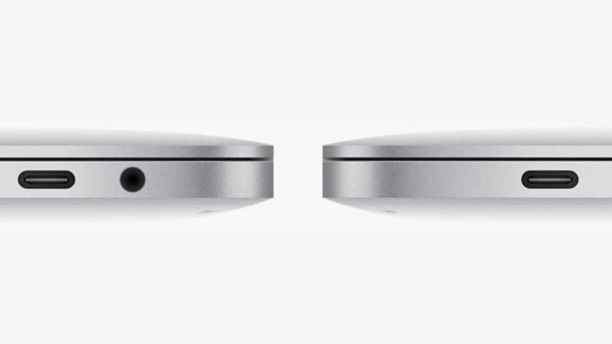 Puerto USB-C en un ordenador portátil