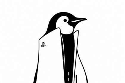 Logo de Linux junto al mando de PlayStation 5