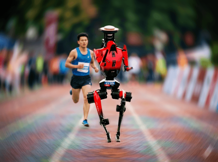 Robot humanoide corriendo