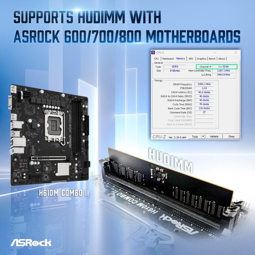 Módulo de memoria HUDIMM DDR5 de ASRock
