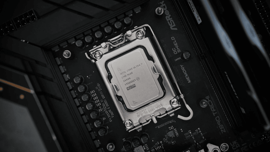 CPU híbridas de Intel sobre fondo técnico