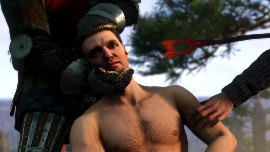 Pantalla de Kingdom Come Deliverance 2 mostrando a los personajes Henry y Hans