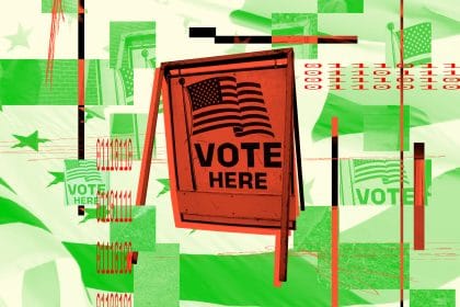 Representación visual de inteligencia artificial y elecciones