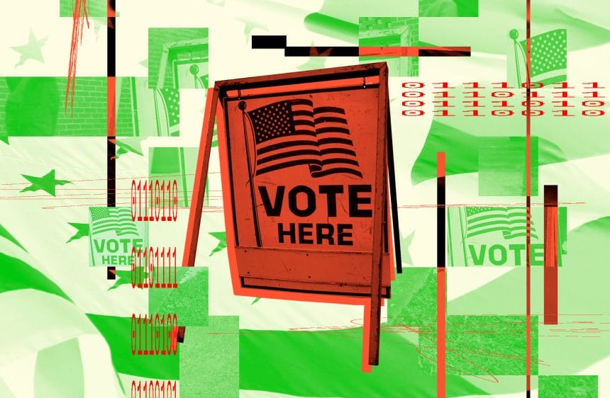 Representación visual de inteligencia artificial y elecciones