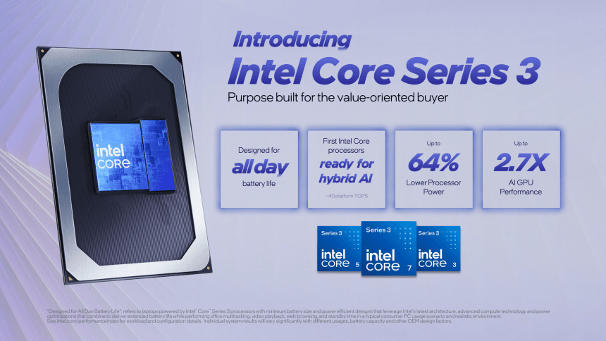 Procesadores Intel Panther Lake para portátiles asequibles