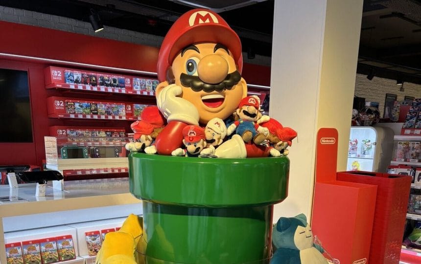 Interior de la tienda temporal Nintendo Experience Zone en Londres