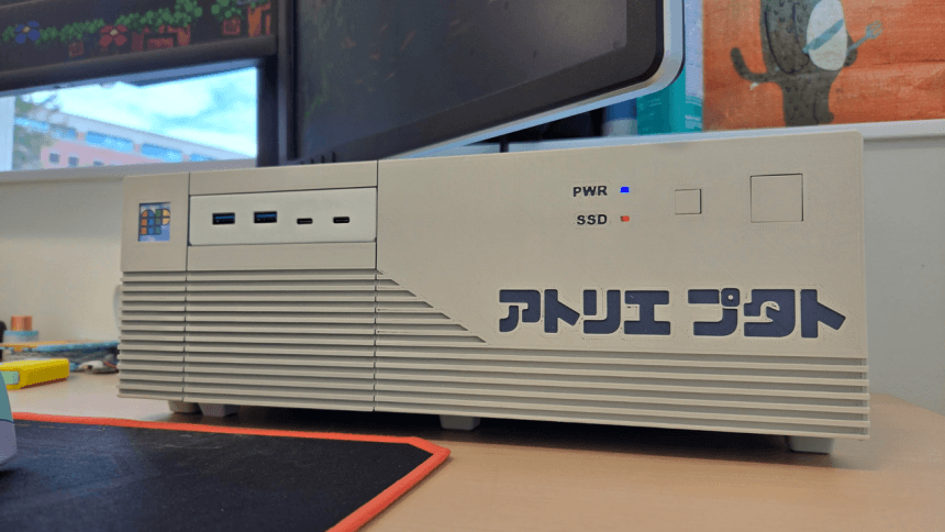 PC retro impreso en 3D con diseño nostálgico