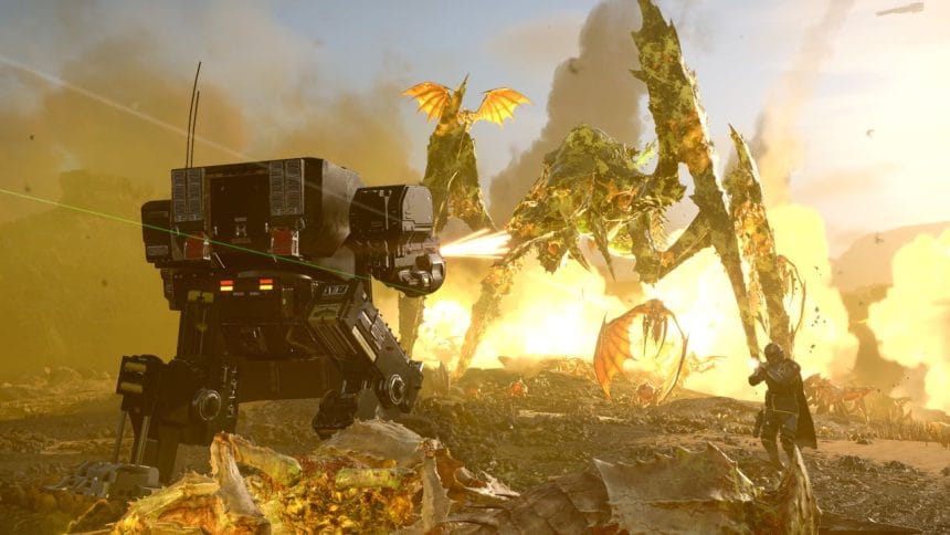 Helldivers 2 exotraje mech Warbond
