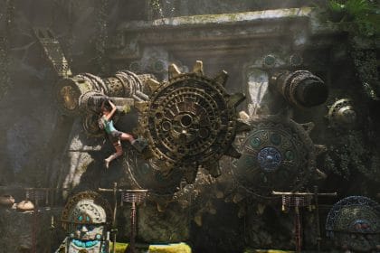 Logo de Tomb Raider con estilo aventurero