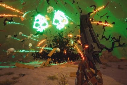 Captura de pantalla del videojuego Far Far West mostrando acción cooperativa