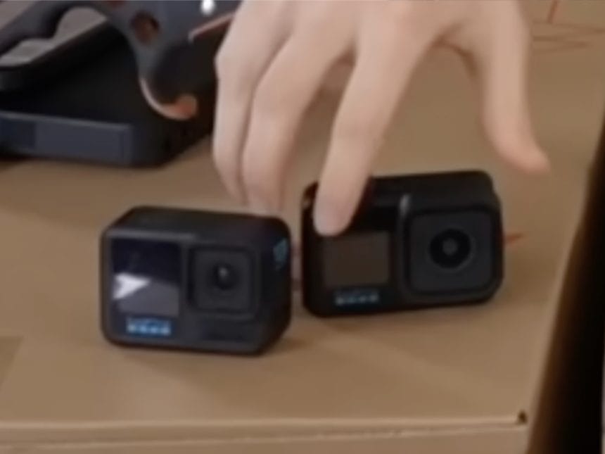 Cámara GoPro Hero 14 Black en primer plano mostrando su nuevo diseño frontal y micrófonos