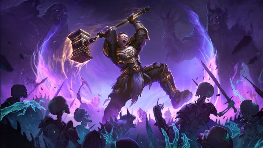 Captura de juego Hellforged mostrando oleada de demonios y efectos bullet-hell