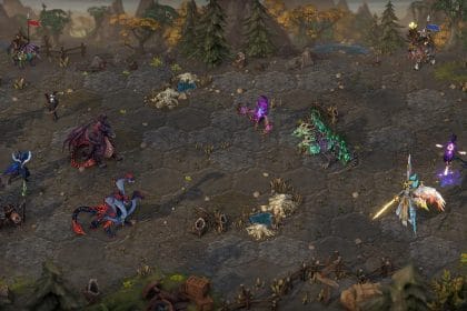 Captura de pantalla de Heroes of Might and Magic Olden Era con mapa estratégico