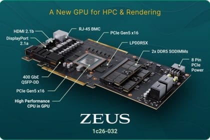 Diagrama del chip test de la GPU Zeus de Bolt Graphics