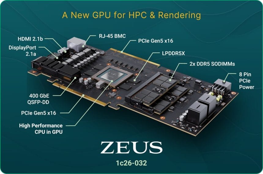 Diagrama del chip test de la GPU Zeus de Bolt Graphics