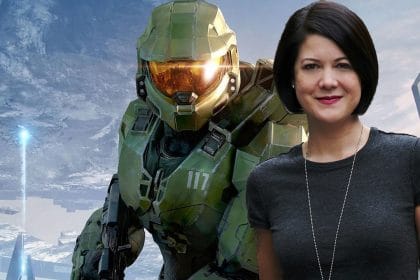 Kiki Wolfkill en una presentación de Microsoft Xbox