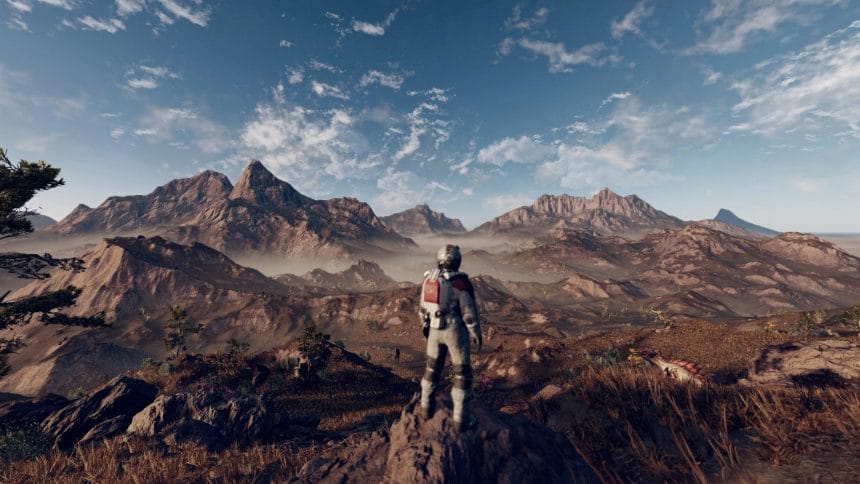 Captura de Starfield mostrando errores gráficos en PS5