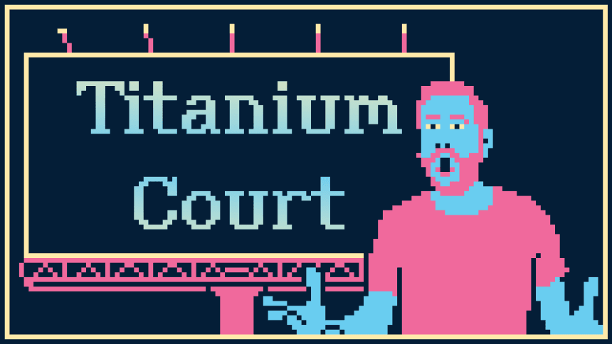 Captura de pantalla de Titanium Court mostrando la interfaz de juego.