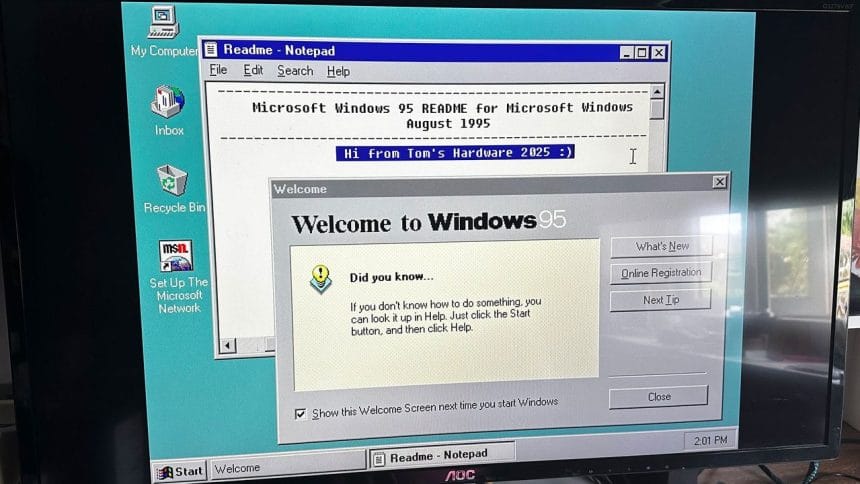 WSL9x ejecutando Linux en Windows 95