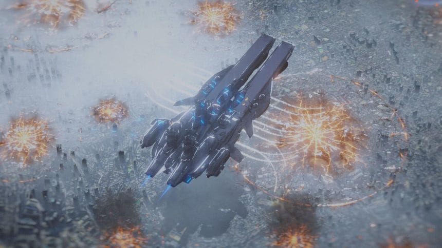 Captura del juego Dreadnought Tartarus mostrando el acorazado gigante