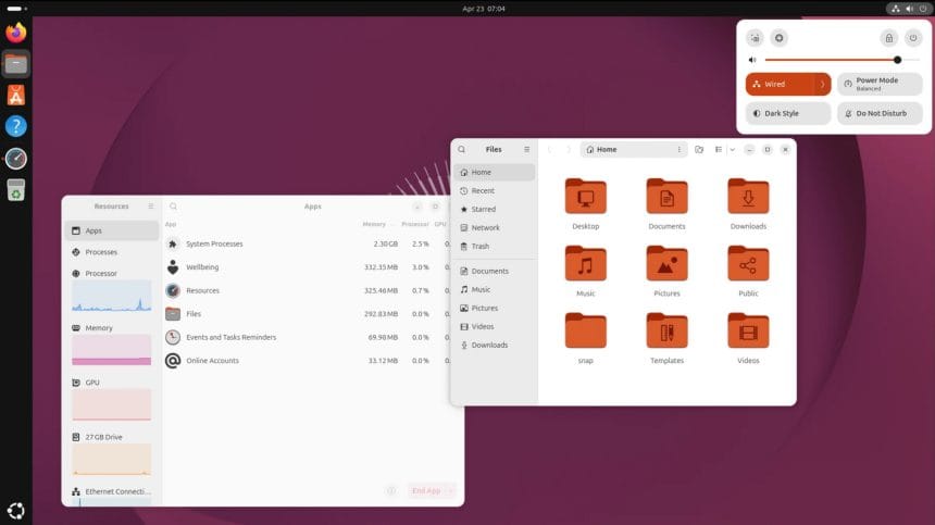 Ubuntu 26.04 con GNOME 50 y Linux 7.0 en escritorio