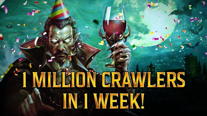 Portada de Vampire Crawlers mostrando su estilo de juego roguelite por turnos