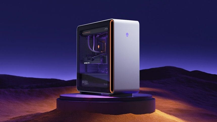 Alienware Area-51 con diseño Lunar Silver y panel lateral de cristal
