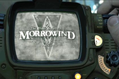 Captura del mod que muestra Morrowind funcionando en el Pip-Boy de Fallout 4
