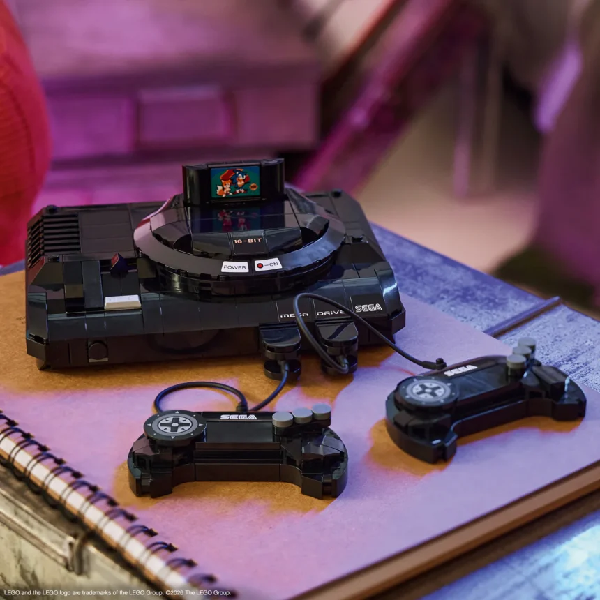 Set de Lego de la consola Sega Genesis con piezas y mandos desmontables