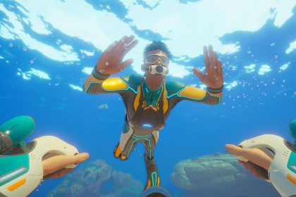 Logotipo de Subnautica 2 sobre fondo oscuro representando piratería digital