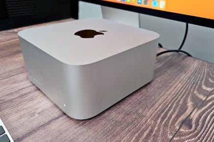 Mac mini y Mac Studio junto a iconos de inteligencia artificial