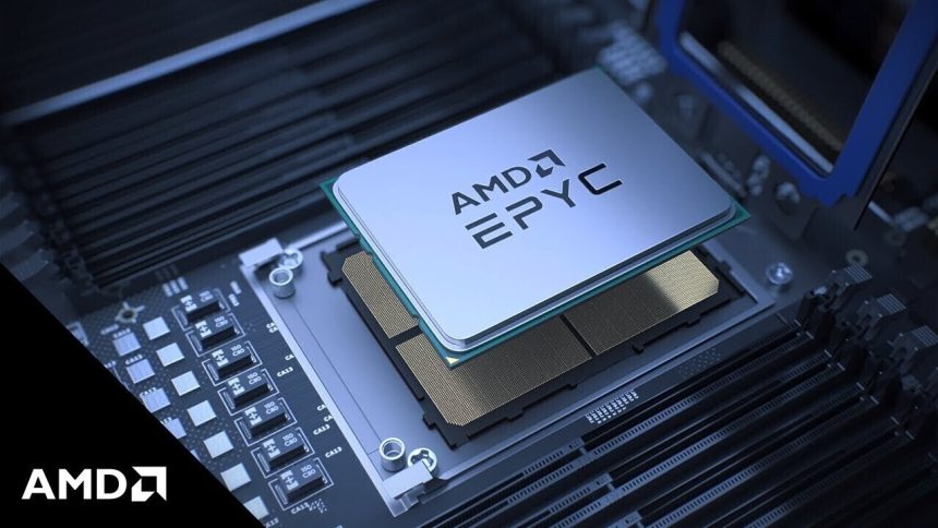 Procesador AMD EPYC instalado en un servidor