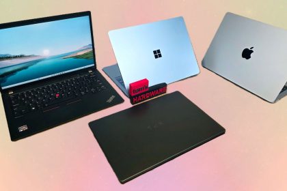 Portátil gaming y productividad abierto sobre mesa