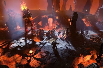 Captura de pantalla del juego de estrategia Age of Wonders 4 mostrando el mapa del mundo y unidades en batalla
