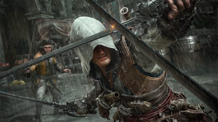 Pantalla de juego de Assassin's Creed Black Flag mostrando combate