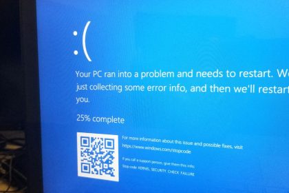 Portátil Dell con pantalla azul de error (BSOD)