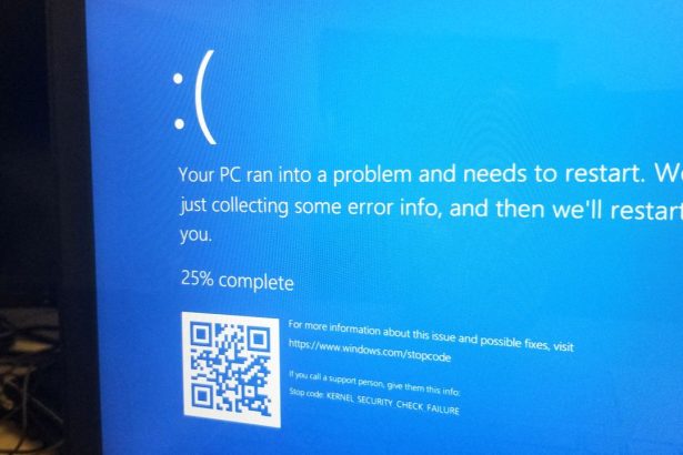Portátil Dell con pantalla azul de error (BSOD)