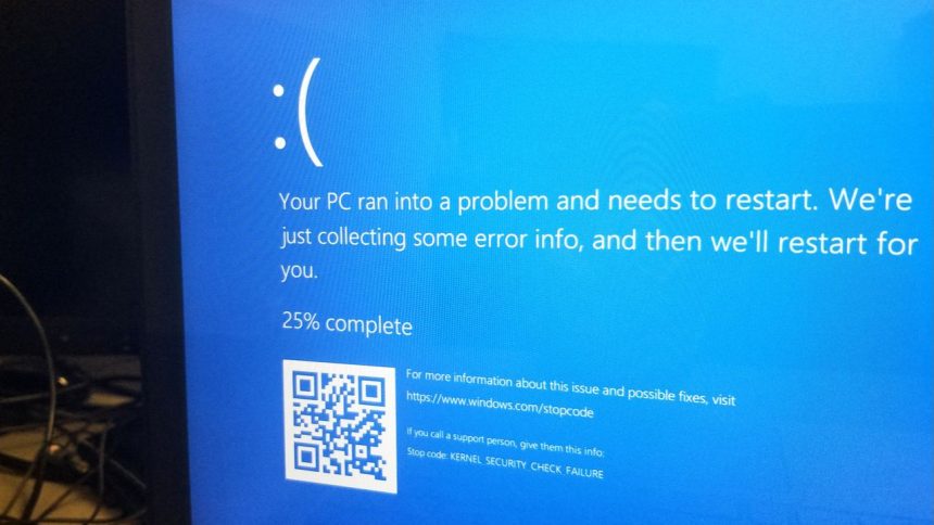 Portátil Dell con pantalla azul de error (BSOD)