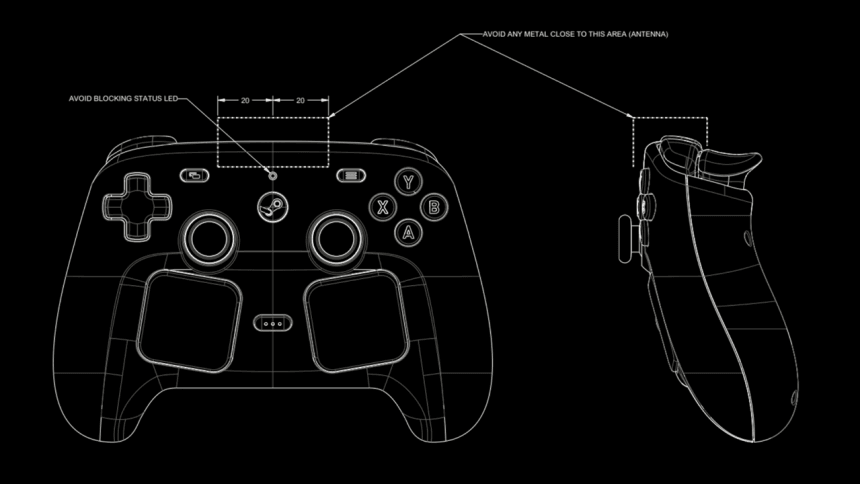 Steam Controller con accesorios impresos en 3D