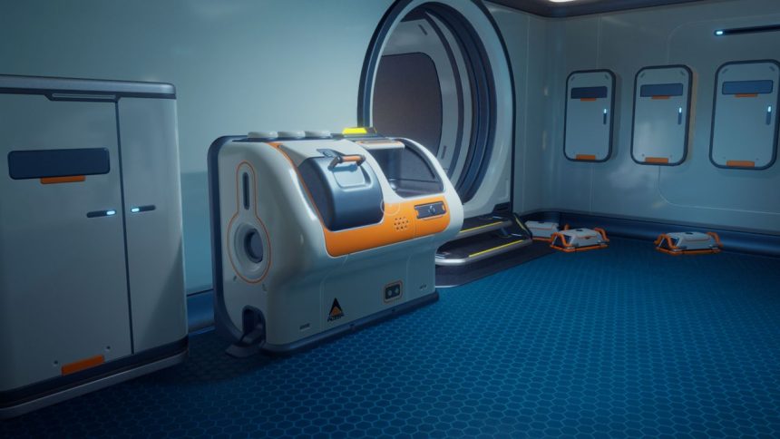 Lingotes de titanio sobre mesa de trabajo en Subnautica 2
