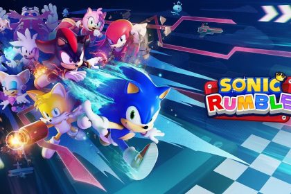 Logo de Sega sobre fondo azul