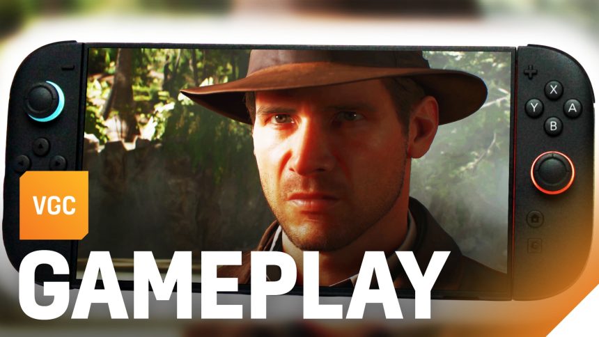 Gameplay de Indiana Jones and the Great Circle en Nintendo Switch 2 modo portátil
