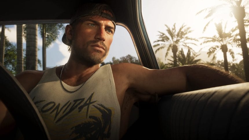 Portada de GTA 6 con logo y gráfico de precios ascendentes