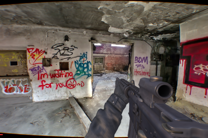 Representación visual de Gaussian Splatting con puntos difusos formando una imagen